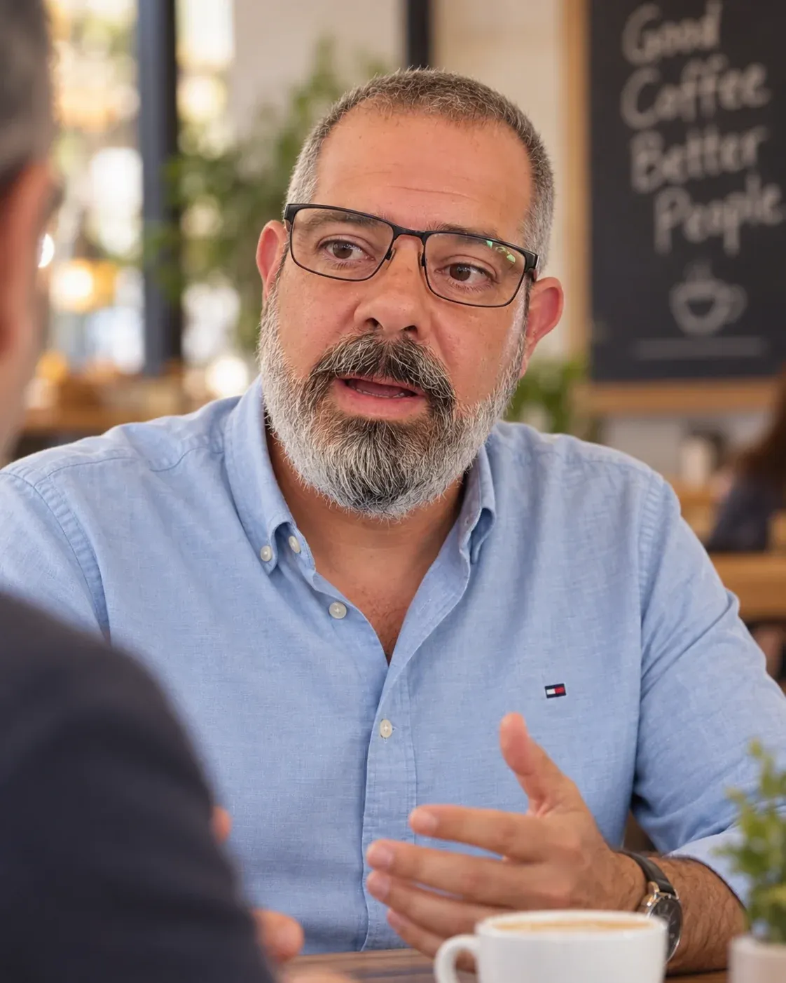 Marco Franceschi durante un confronto professionale